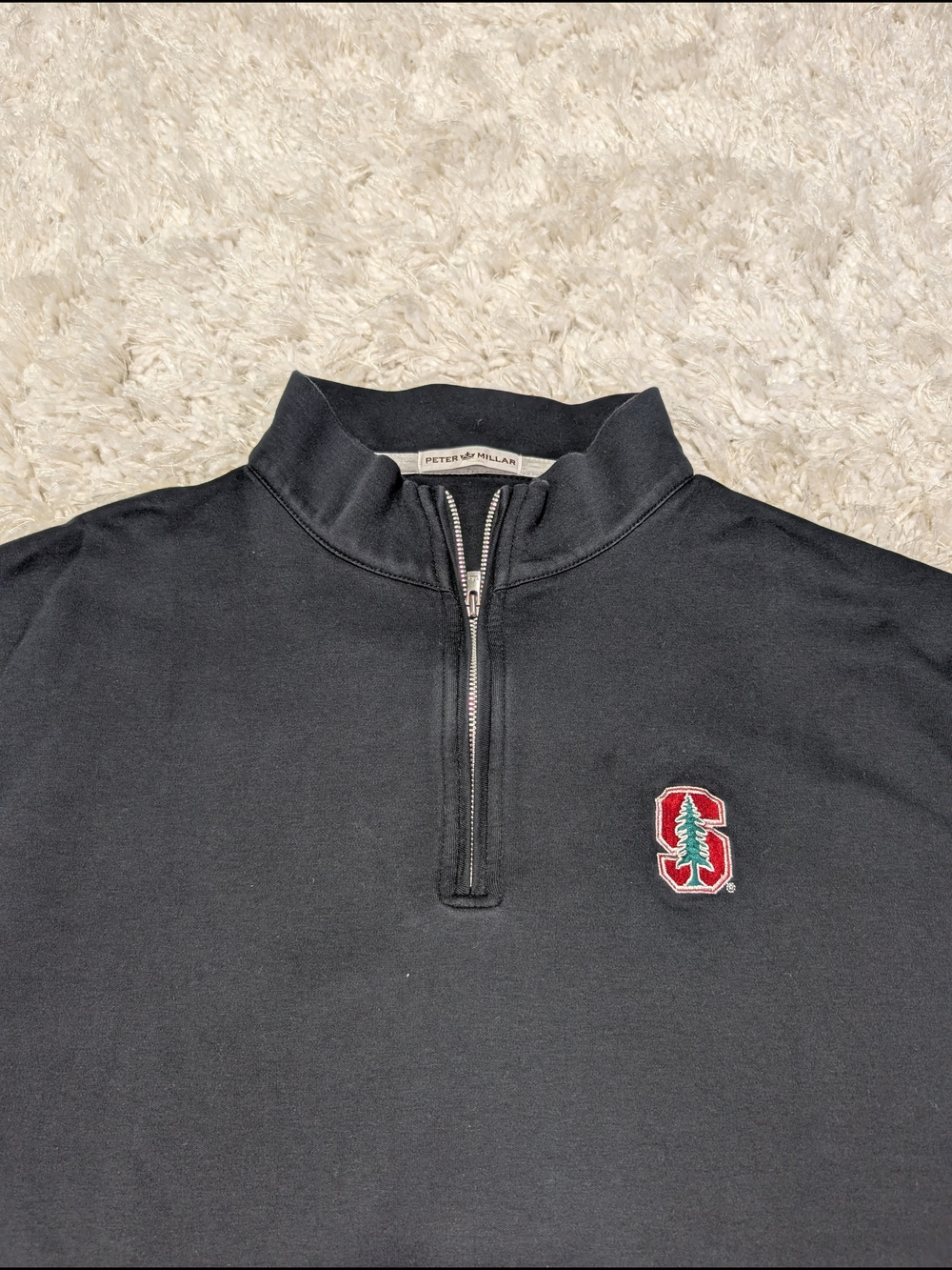 Peter Millar Stanford Black Quarter-Zip Sweatshirt